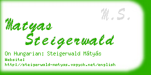 matyas steigerwald business card