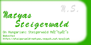 matyas steigerwald business card